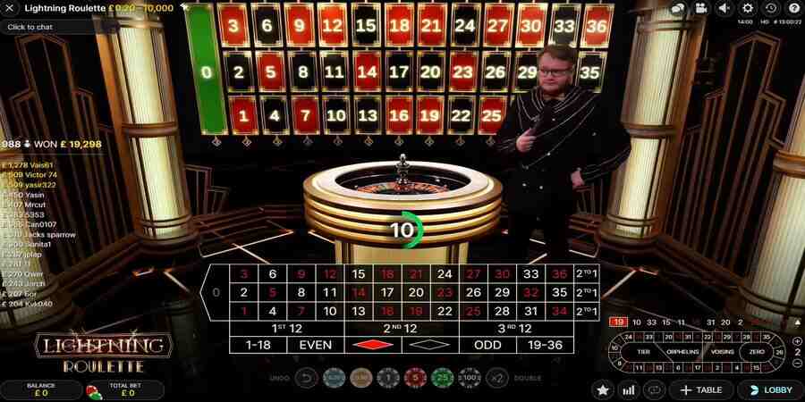 Evolution Live casino games - Lightning Roulette Live