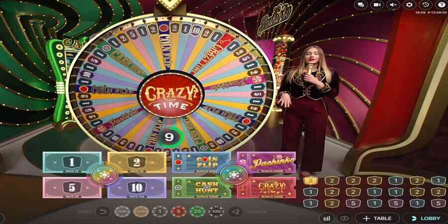Evolution Live casino games - Crazy Time