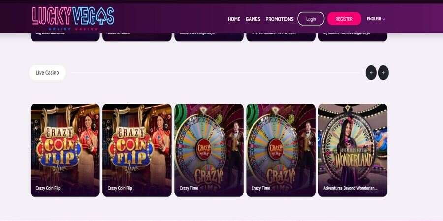 Lucky Vegas live casino games