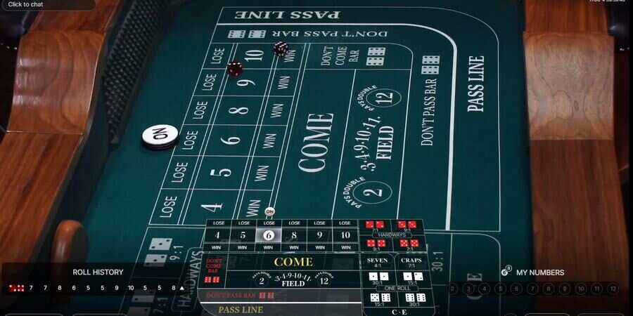 Live Craps table game online