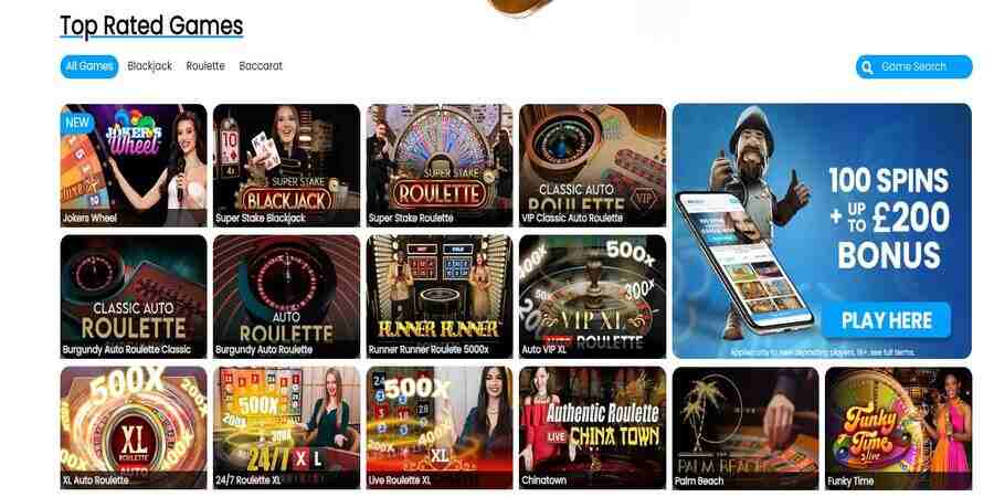 Live casino games at MrPlay casino